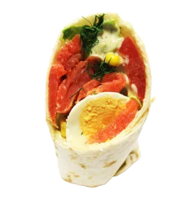 Egg With Salmon In Pita Bread.